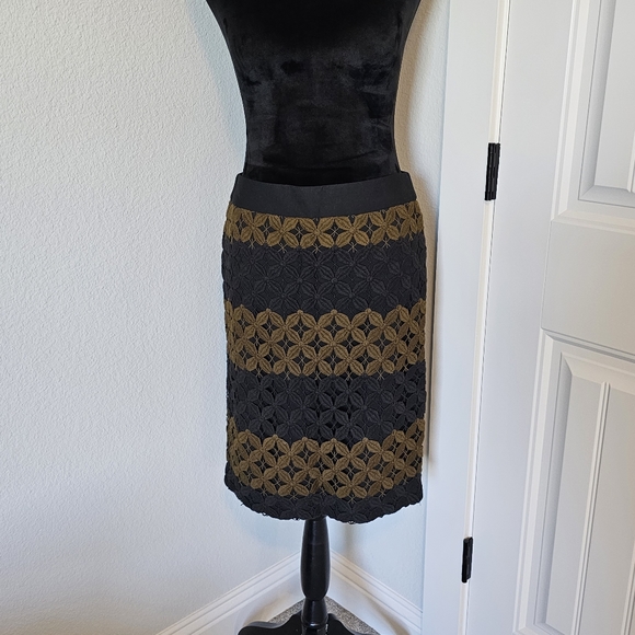 Ann Taylor Loft Pencil Skirt with Crochet Overlay - Picture 2 of 10